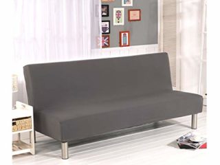 Cornasee Funda de Clic-clac elástica, Cubre/Protector sofá de 3 plazas,Color sólido,Gris