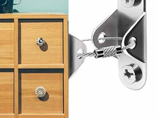 Correas para Muebles Antivuelco, 12 Paquetes Kit de Metal Correas de Anclaje, Correas de Anclaje de Acero Inoxidable Anti-Punta para Muebles a Prueba de Seguridad de Bebés y Protección de Mascotas