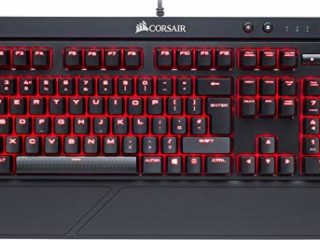 Corsair K68 Teclado mecánico Gaming retroiluminación LED rojo, resistente al polvo y a las salpicaduras,QWERTY español, Cherry MX Red (Suave y rápido)