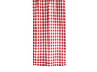Cortina de Cuadro Vichy roja y Blanca de Tela de poliéster de 70x125 cm - LOLAhome