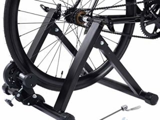 COSTWAY Bicicleta Estática Soporte Rodillo de Ciclismo Entrenamiento Plegable Carga Máxima hasta 150 kg Color Negro