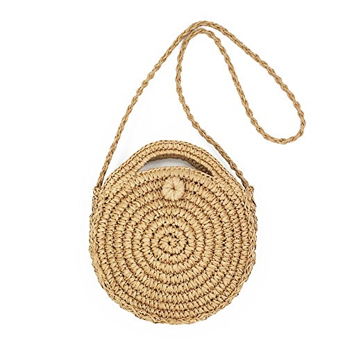 Cosyres Bolso de cuerpo redondo cruzado de verano para mujer (marrón)