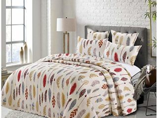 COTTON ARTean Colcha Bouti Salve Cama de 200 (310x260 cm). Incluye 2 Fundas de cojín.