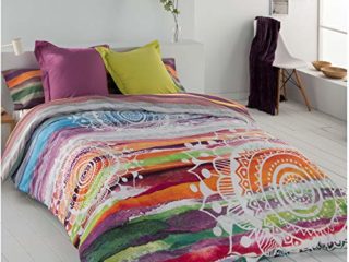 COTTON ARTean Funda Nordica Reversible Mandala Acuarela Cama de 150/160 (240 x 260 cm). 50% ALGODÓN - 50% POLIÉSTER.