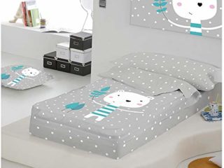 COTTON ARTean Saco nordico con Relleno Jorge Cama 90 x 190 Saco Unido a la Bajera con Cremallera. con Relleno nórdico.