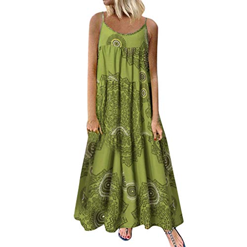COZOCO Mujer Verano De Playa Vestido De Verano Vestido Verano Mujer Camiseta AlgodóN Casual Tallas Grandes Vestido De Tallas Grandes De Playa(Verde,EU-46/CN-4XL)