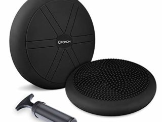 CPOKOH Cojin Equilibrio, Cojines de Equilibrio Usado para Entrenamiento del/Balance Rehabilitación/Ejercicios de Espalda/Gimnasio/Yoga/Cojín. (35cm,Negro)