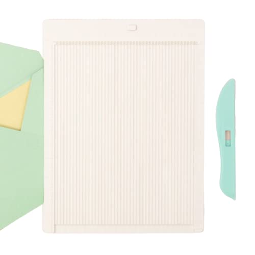 Craftelier - Kit Completo de Tabla para Marcar y Cortar Diferentes Papeles + Plegadora Turquesa + Guía para Realización de Sobres | Para Scrapbooking y Otras Manualidades