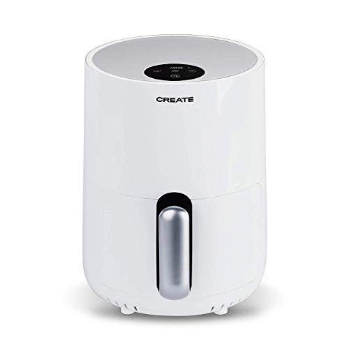 CREATE/ FRYER AIR / Freidora de aire blanca / Freidora sin aceite, Capacidad 1,5 l, 900W, Cesta Antiadherente, selector de Temperatura 80-200°, Apagado automático, Libre de BPA, Programable