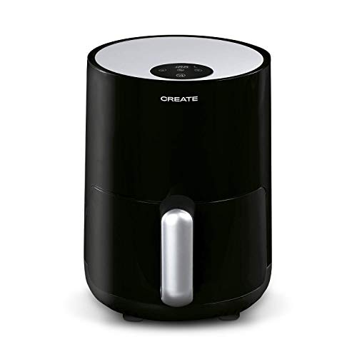 CREATE / FRYER AIR / Freidora de aire sin aceite Negro / Capacidad 1,5 l, 900W, cesta antiadherente, selector de temperatura 80-200°, apagado automático, Libre de BPA, Programable.