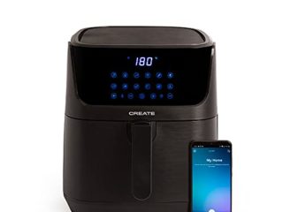CREATE / FRYER AIR SMART/ Freidora sin aceite 5,5L negra / Freidora de Aire Caliente con 12 Programas, Wifi, Temporizador, Programable