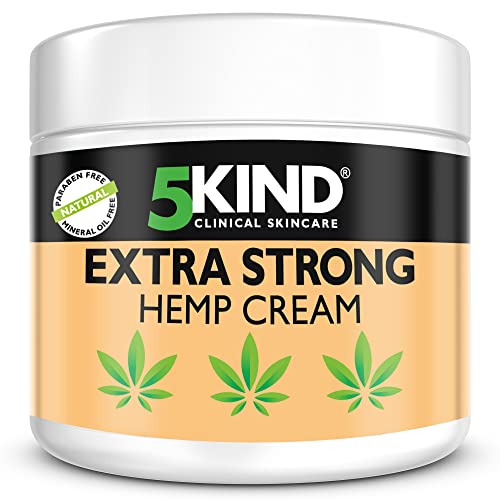Crema Extrafuerte de Cáñamo Para El Alivio Del Dolor, La Tensión Y El Estrés En Las Articulaciones Y Músculos. Fórmula A Base De Aceite De Cáñamo Rica En Extractos Naturales Por 5Kind. (300 ml)