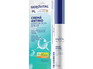 Crema Hidratante Antiarrugas Contorno de Ojos y Labios, con 2% de Ácido Hialurónico y Vitamina C, Reduce Significativamente las Líneas de Expresión, Gerovital H3 Hyaluron C