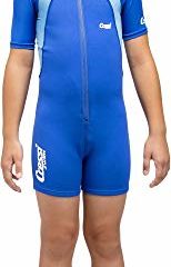 Cressi Shorty Kid Monoshort Infantil en Neopreno de 1.5/2mm de Mangas Cortas, Unisex niños, Azul/Azul Claro, L (4 Años)