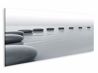 Cuadro en lienzo Las piedras en el agua forman un círculo contra la horizontal Cuadros Modernos Decoracion Impresión Salon