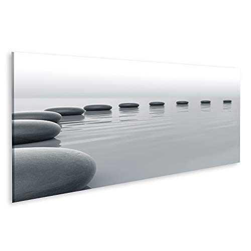 Cuadro en lienzo Las piedras en el agua forman un círculo contra la horizontal Cuadros Modernos Decoracion Impresión Salon
