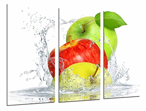 Cuadro Fotográfico Composicion Frutas Manzana Agua, Fruteria, Cocina Tamaño total: 97 x 62 cm XXL