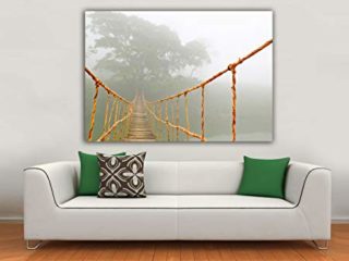 Cuadro Lienzo Viaje por la Jungla – Puente Colgante - Lienzo de Tela Bastidor de Madera de 3 cm - Fabricado en España - Impresión en Alta resolución – 100x140