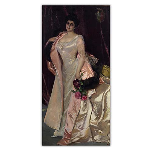 Cuadros Famosos Laminas Joaquin Sorolla"Mercedes Mendeville, Countess of Saint Felix"Imprimir en lienzo-Cuadros De Pared Sala-Reproducción de pinturas famosas 30x60cm Sin marco