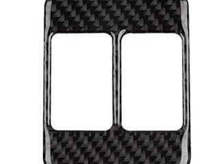 Cubierta de botón de calefacción Aramox, cubierta de botón de calefacción de asiento de consola central de fibra de carbono, ajuste para 86 2013-2017