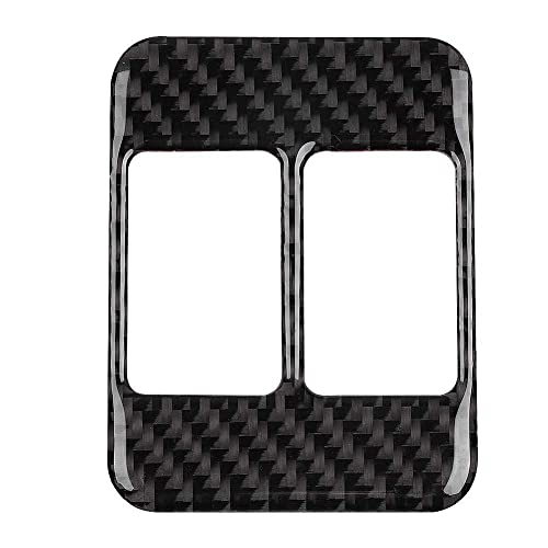 Cubierta de botón de calefacción Aramox, cubierta de botón de calefacción de asiento de consola central de fibra de carbono, ajuste para 86 2013-2017