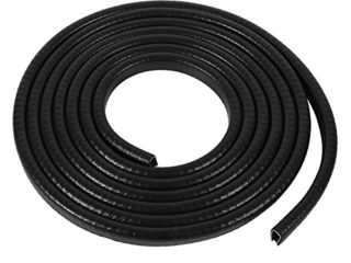 Cubrecantos 5m U Protector de Puerta Coche Goma Borde Caucho de Coche Sello Protección de Borde con Soporte Metal para Bordes de vidrio, Tablero de madera, Chapa, Puerta del vehículo, Negro