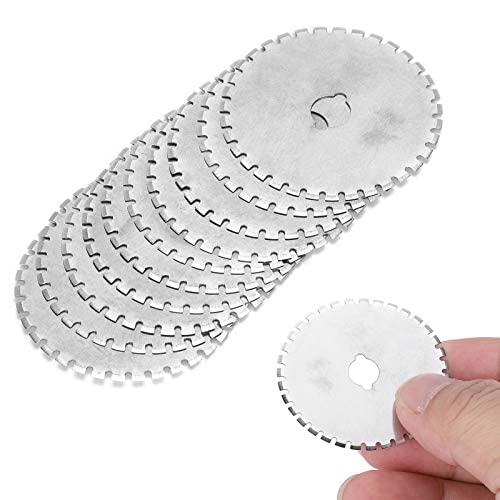 Cuchilla de cortador de rodillo, cuchillas circulares de cortador 10pcs 1.8in Cuchillas de cortador circular de repuesto de acero inoxidable para corte de papel de cuero de tela
