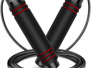 Cuerda para Saltar, Blukar Cuerda Saltar Comba con Mango Antideslizante de Espuma Suave Cuerda Ajustable Libre y Rodamientos de Bolas de Rápidos para Fitness, Ejercicio de Intervalos, Crossfit - 2.8M