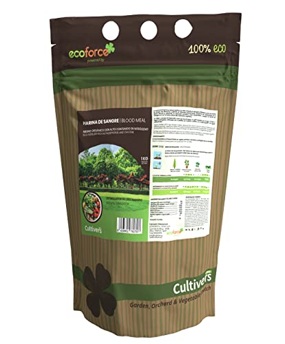 CULTIVERS Harina de Sangre de 1 kg. Abono Ecológico con Alto Contenido en Nitrógeno, Hierro Hémico y Materia Orgánica. Fertilizante Natural Activador de Crecimiento para Cultivos