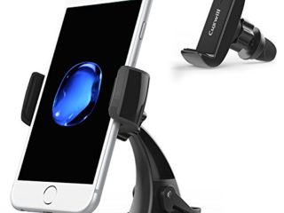 Cuxwill Soporte de teléfono 3 en 1 para salpicadero de coche o ventilación de aire, para iPhone 11 Pro Xs Max XR X 8 Plus 7 6 Samsung S10 S9 u otros teléfonos