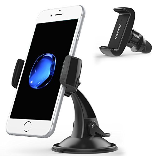 Cuxwill Soporte de teléfono 3 en 1 para salpicadero de coche o ventilación de aire, para iPhone 11 Pro Xs Max XR X 8 Plus 7 6 Samsung S10 S9 u otros teléfonos