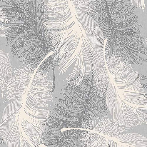 CWV Wallcoverings Papel pintado M0923, gris y blanco, rollo completo