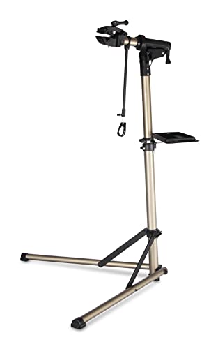 CXWXC Soporte de Reparación de Bicicletas, Soporte de Reparación de Bicicletas de Aluminio con Bandeja Magnética, Ajustable, Ligero, Portátil, para Mantenimiento de Bicicletas Champán (champán)