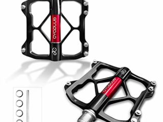 CYCPLUS Pedal de Bicicleta 9/16" 150 g Pedales MTB Aluminio Ultraligero 3 rodamientos, Pedales de Bicicleta Plataforma Ancha Antideslizantes Bicicleta eléctrica,Bicicleta de Carreras (Negro)