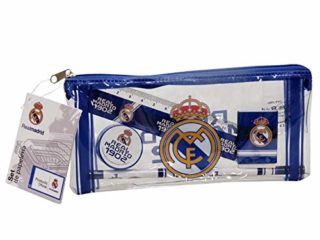 CYPBRANDS Portatodo con Material Escolar Real Madrid Estuches portaflautas, Unisex niños, Blanco, Estándar