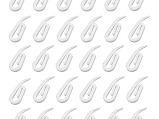 CZ Store Ganchos de Plástico para Cortina | Paquete de 100 | ✮GARANTÍA DE por Vida✮ |12x28mm| Colgadores Blancos para Barra de Ducha, Riel de Ventana, Persianas, Pliegues - Accesorios para Colgar