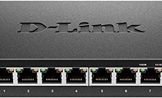 D-Link DGS-108 - Switch de red (8 puertos Gigabit RJ-45, 10/100/1000 Mbps, chasis metálico, IGMP snooping, autosensing, priorización de tráfico QoS 802.1p) color negro