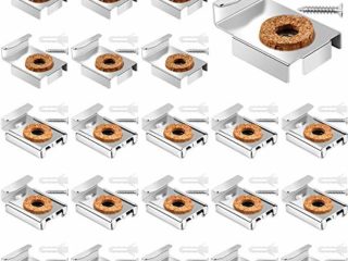 Dadabig 20 Piezas Soportes para Espejos Pared Fijación para Colgar Espejo Soporte de Metal para Espejo sin Marco con Tacos y Tornillos