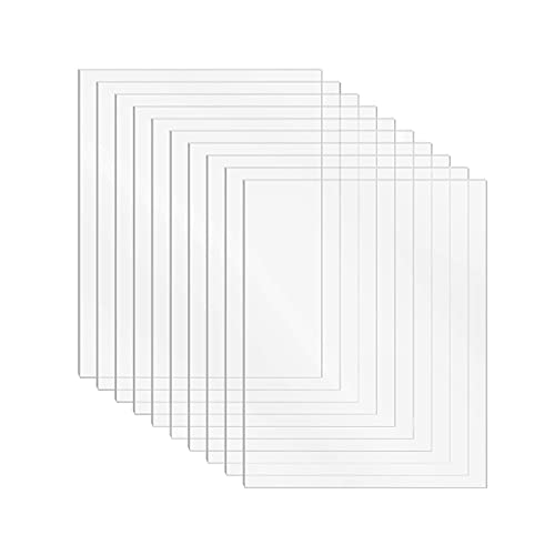 DARENYI 10 hojas de acrílico de plexiglás de plástico transparente de 1 mm acrílico transparente para dibujar, imprimir, manualidades, marcos de fotos, etc. (15 x 10 cm)