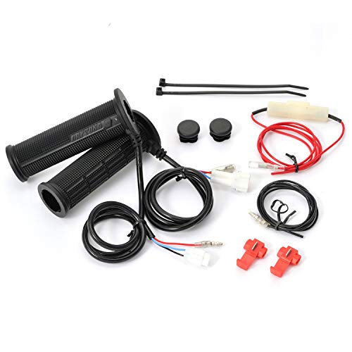 DAYTONA Puños calefactables para moto, interruptor integrado de 4 niveles, 22,2 mm, acabado abierto