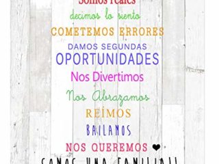 DCine Cuadro Decorativo/Frases positivas/sobre Madera/Regalo/Normas del hogar 19 cm x 25 cm x 4 mm/Madera (EN Esta CASA)