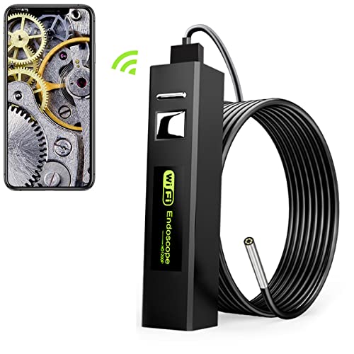 DDENDOCAM Cámara de endoscopio WiFi de 3.9 mm 1200P HD Cámara de inspección IP67 Cámara de Serpiente de endoscopio a Prueba de Agua con 6 LED para teléfono Android iPhone (1M)