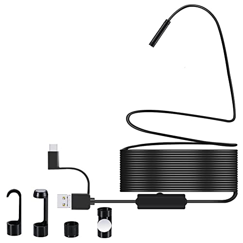 DDENDOCAM Cámara de inspección endoscópica 3 en 1 USB/Micro USB/Tipo-C Teléfono OTG Cámara endoscópica con 8 LED para Samsung Huawei Xiaomi Teléfono Android PC (5M)