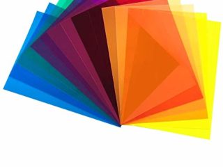 DECARETA 14pcs Filtros de Colores Transparentes Gelatinas Fotográficas superpuestas A4 Filtro de Gel de Corrección Película de Color de Transparencia Filtro de Luz de Gel Plástico 29.7 * 21 cm