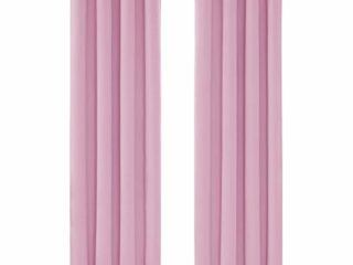 Deconovo Cortinas Opacas con Aislamiento Térmico para Sala de Estar Oficina Hotel Ventanas 2 Piezas 140 x 245 cm Rosa