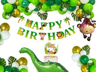 Decoracion Dinosaurios Cumpleaños, Globos de Cumpleaños Dinosaurios Niño con Globos Dinosaurios Grande, Selva Dinosaurios Fiesta de Decoración Cumpleaños para Adornos Fiesta Cumpleaños Infantil