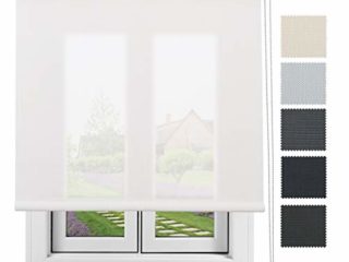 Decorestor Estor Screen 10% Premium a Medida, Desde 40 a 300 cm de Ancho - Blanco - Stores traslucidos enrollables para Ventanas y Puertas
