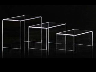 DEDC 3pcs Elevadores de Pantalla de Acrílico Transparente Soporte de Exhibición de Acrílico Tipo U Estante Accesorios de Escaparate para Joyas Bolsa Billetera