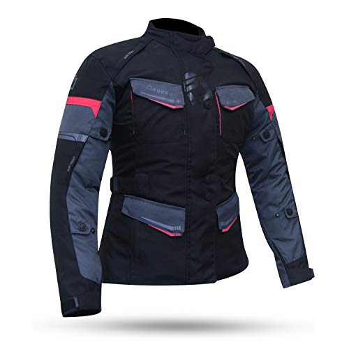 DEGEND TRAVEL LADY Multicolor | Chaqueta Moto Mujer con Protecciones - Chaqueta Impermeable Transpirable y Cortavientos - Ropa de Motociclista Chaqueta Motera Mujer Color Negros Gris Tallas (XS-XXL)