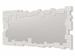 DekoArte E062 - Espejos Decorativos Modernos De Pared | Espejos Decoración para Tu Salón Dormitorio, Entrada, Recibidor | Espejos Sofisticados Grandes Rectangular Color Blanco | 1 Pieza 140 x 70 cm
